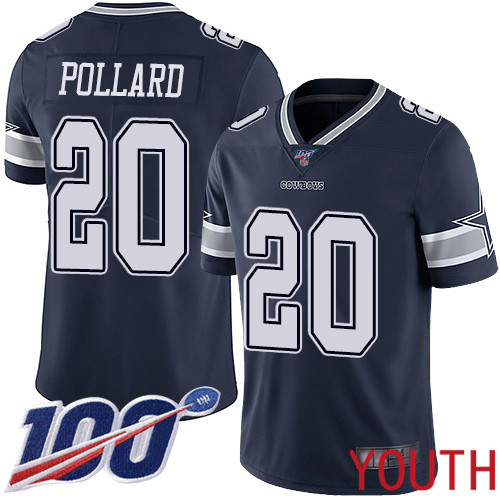 Youth Dallas Cowboys Limited Navy Blue Tony Pollard Home #20 100th Season Vapor Untouchable NFL Jersey->dallas cowboys->NFL Jersey